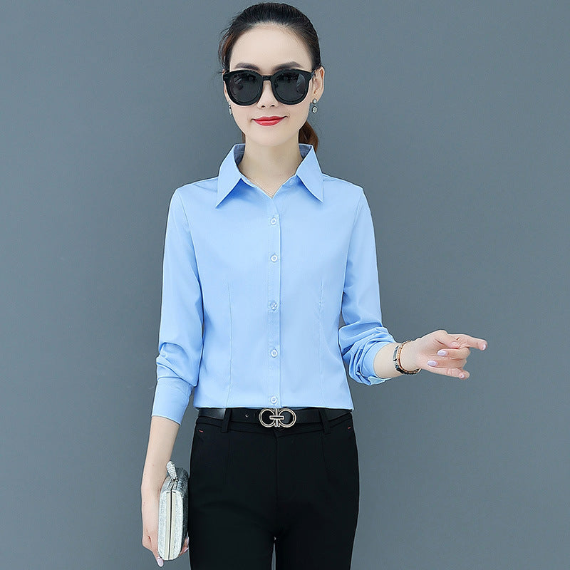 Women's Long Sleeve Slim Fit Slimming Business Shirt