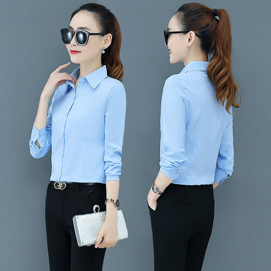 Women's Long Sleeve Slim Fit Slimming Business Shirt